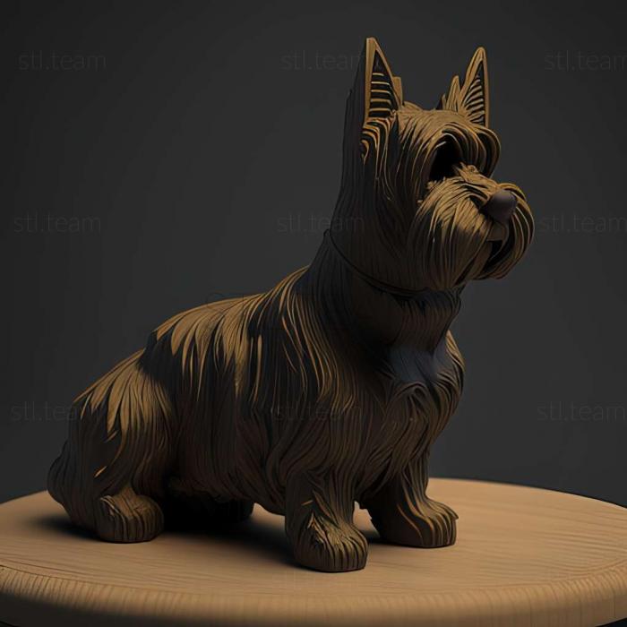 3D модель Собака породи шотландський терєр (STL)
